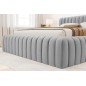 Lit double avec coffre CARINO VELOURS de qualité luxe capitonné, gris clair, 180x200