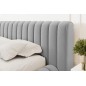 Lit double avec coffre CARINO VELOURS de qualité luxe capitonné, gris clair, 180x200