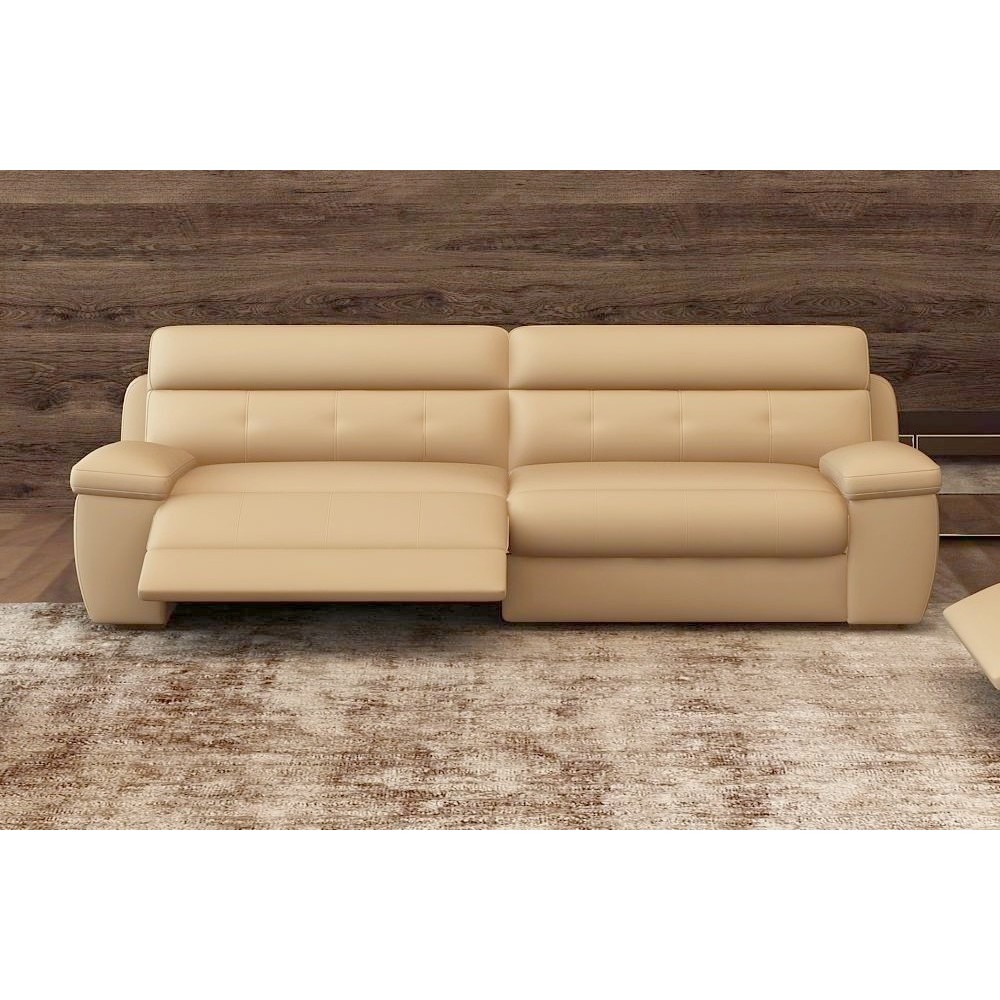Canapé 3 places relaxation en cuir italien OLSEN , beige Canapé 3 places relaxation en cuir italien OLSEN , beige