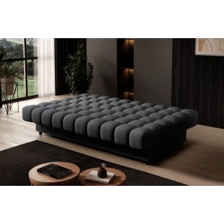 Canapé 3 places convertible CLARO en tissu gris foncé