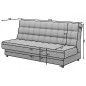 Canapé 3 places convertible CLARO en tissu gris foncé Canapé 3 places convertible CLARO en tissu gris foncé