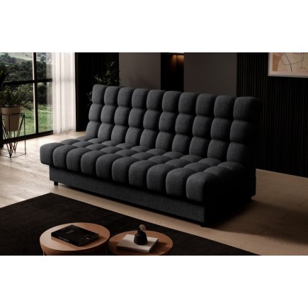 Canapé 3 places convertible CLARO en tissu noir
