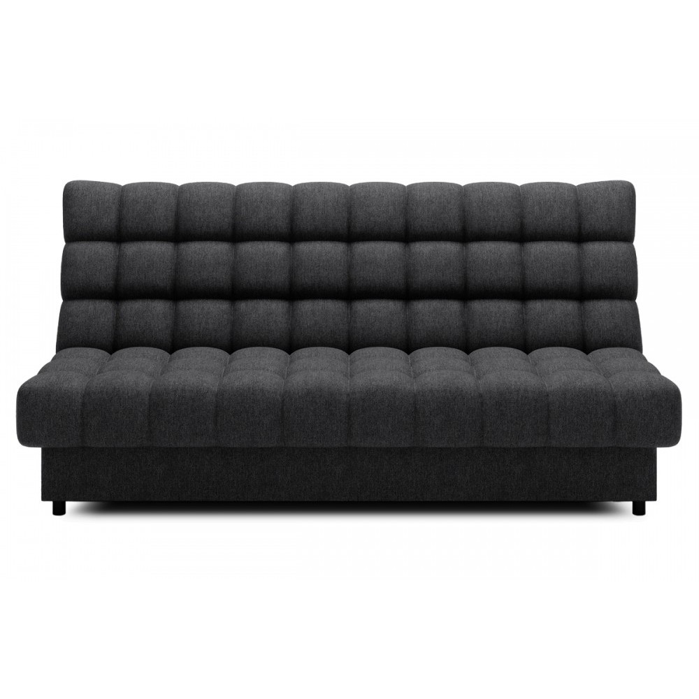 Canapé 3 places convertible CLARO en tissu gris foncé, angle droit