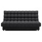 Canapé 3 places convertible CLARO en tissu gris foncé, angle droit