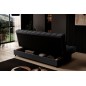 Canapé 3 places convertible CLARO en tissu gris foncé, angle droit