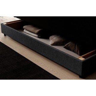 Canapé 3 places convertible CLARO en tissu gris foncé