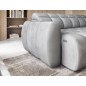 Canapé d'angle profondeur réglable FASANO velours Luxe gris clair, 5 places, angle droit (vu de face)
