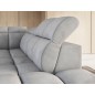 Canapé d'angle profondeur réglable FASANO velours Luxe gris clair, 5 places, angle droit (vu de face)
