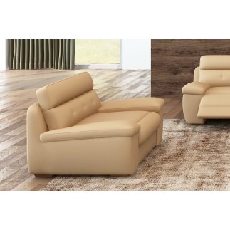 Fauteuil 1 place relaxation en cuir italien OLSEN , beige