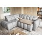 Canapé d'angle profondeur réglable FASANO velours Luxe gris clair 5 places, angle gauche (vu de face) Canapé d'angle profondeur réglable FASANO velours Luxe gris clair 5 places, angle gauche (vu de face)