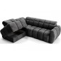 Canapé d'angle profondeur réglable FASANO velours Luxe gris foncé 5 places, angle gauche (vu de face) Canapé d'angle profondeur réglable FASANO velours Luxe gris foncé 5 places, angle gauche (vu de face)