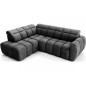Canapé d'angle profondeur réglable FASANO velours Luxe gris foncé 5 places, angle gauche (vu de face) Canapé d'angle profondeur réglable FASANO velours Luxe gris foncé 5 places, angle gauche (vu de face)