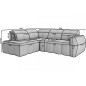 Canapé d'angle profondeur réglable FASANO velours Luxe gris foncé 5 places, angle gauche (vu de face) Canapé d'angle profondeur réglable FASANO velours Luxe gris foncé 5 places, angle gauche (vu de face)
