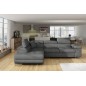 Canapé d'angle convertible - en tissu luxe 5 places ANNECY TISSU, couleur gris, angle gauche Canapé d'angle convertible - en tissu luxe 5 places ANNECY TISSU, couleur gris, angle gauche