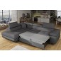Canapé d'angle convertible - en tissu luxe 5 places ANNECY TISSU, couleur gris, angle gauche Canapé d'angle convertible - en tissu luxe 5 places ANNECY TISSU, couleur gris, angle gauche