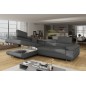 Canapé d'angle convertible - en tissu luxe 5 places ANNECY TISSU, couleur gris, angle gauche Canapé d'angle convertible - en tissu luxe 5 places ANNECY TISSU, couleur gris, angle gauche