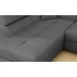 Canapé d'angle convertible - en tissu luxe 5 places ANNECY TISSU, couleur gris, angle gauche Canapé d'angle convertible - en tissu luxe 5 places ANNECY TISSU, couleur gris, angle gauche