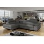Canapé d'angle convertible - en tissu luxe 5 places ANNECY TISSU, couleur gris, angle gauche Canapé d'angle convertible - en tissu luxe 5 places ANNECY TISSU, couleur gris, angle gauche
