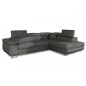 Canapé d'angle convertible - en tissu luxe 5 places, ANNECY TISSU, couleur gris, angle DROIT Canapé d'angle convertible - en tissu luxe 5 places, ANNECY TISSU, couleur gris, angle DROIT
