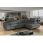 Canapé d'angle convertible - en tissu luxe 5 places, ANNECY TISSU, couleur gris, angle DROIT Canapé d'angle convertible - en tissu luxe 5 places, ANNECY TISSU, couleur gris, angle DROIT