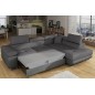 Canapé d'angle convertible - en tissu luxe 5 places, ANNECY TISSU, couleur gris, angle DROIT Canapé d'angle convertible - en tissu luxe 5 places, ANNECY TISSU, couleur gris, angle DROIT