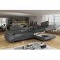 Canapé d'angle convertible - en tissu luxe 5 places, ANNECY TISSU, couleur gris, angle DROIT Canapé d'angle convertible - en tissu luxe 5 places, ANNECY TISSU, couleur gris, angle DROIT