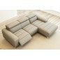 Canapé d'angle fonction relax en cuir italien 5 places SERENITY, gris clair, angle droit Canapé d'angle fonction relax en cuir italien 5 places SERENITY, gris clair, angle droit