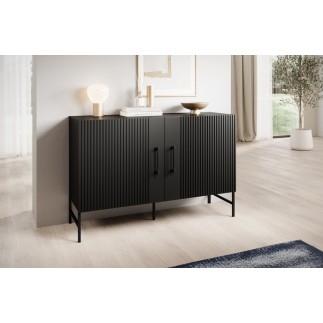 Beau buffet noir de qualité avec rangement, RAFI