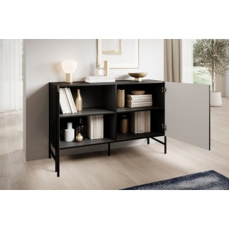 Beau buffet noir de qualité avec rangement, RAFI