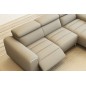 Canapé d'angle fonction relax en cuir italien 5 places SERENITY, gris clair, angle droit Canapé d'angle fonction relax en cuir italien 5 places SERENITY, gris clair, angle droit