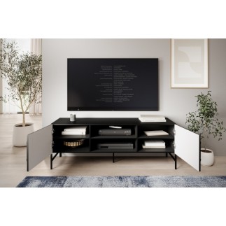 Meuble TV design de qualité avec rangement, RAINER