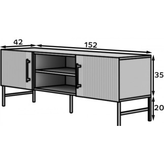 Meuble TV design de qualité avec rangement, RAINER