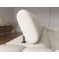 Canapé d'angle convertible FELIX en tissu bouclette beige, 5 places, angle gauche (vu de face)