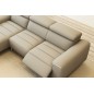 Canapé d'angle fonction relax en cuir italien 5 places SERENITY, gris clair, angle gauche Canapé d'angle fonction relax en cuir italien 5 places SERENITY, gris clair, angle gauche