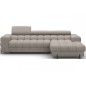 Canapé d'angle convertible FELIX tissu bouclette taupe, 5 places, angle droit (vu de face) Canapé d'angle convertible FELIX tissu bouclette taupe, 5 places, angle droit (vu de face)