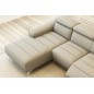 Canapé d'angle fonction relax en cuir italien 5 places SERENITY, gris clair, angle gauche Canapé d'angle fonction relax en cuir italien 5 places SERENITY, gris clair, angle gauche