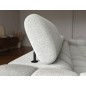 Canapé d'angle convertible FELIX en tissu bouclette gris clair, 5 places, angle gauche (vu de face)