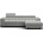 Canapé d'angle convertible FELIX tissu bouclette gris clair, 5 places, angle droit (vu de face) Canapé d'angle convertible FELIX tissu bouclette gris clair, 5 places, angle droit (vu de face)