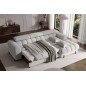 Canapé d'angle convertible FELIX tissu bouclette gris clair, 5 places, angle droit (vu de face) Canapé d'angle convertible FELIX tissu bouclette gris clair, 5 places, angle droit (vu de face)