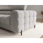 Canapé d'angle convertible FELIX VELOURS en velours gris 5 places, angle gauche (vu de face)