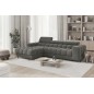 Canapé d'angle convertible FELIX VELOURS en velours gris foncé 5 places, angle gauche (vu de face) Canapé d'angle convertible FELIX VELOURS en velours gris foncé 5 places, angle gauche (vu de face)