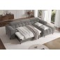 Canapé d'angle convertible FELIX VELOURS en velours gris foncé, 5 places, angle droit (vu de face) Canapé d'angle convertible FELIX VELOURS en velours gris foncé, 5 places, angle droit (vu de face)