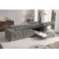 Canapé d'angle convertible FELIX VELOURS en velours gris foncé, 5 places, angle droit (vu de face) Canapé d'angle convertible FELIX VELOURS en velours gris foncé, 5 places, angle droit (vu de face)