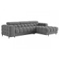 Canapé d'angle convertible FELIX VELOURS en velours gris foncé, 5 places, angle droit (vu de face) Canapé d'angle convertible FELIX VELOURS en velours gris foncé, 5 places, angle droit (vu de face)
