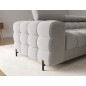Canapé d'angle convertible FELIX VELOURS en velours gris, 5 places, angle droit (vu de face)