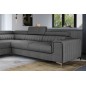 - Canapé d'angle convertible LARRY TISSU gris foncé 5 places angle gauche (vu de face) - Canapé d'angle convertible LARRY TISSU gris foncé 5 places angle gauche (vu de face)