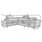 - Canapé d'angle convertible LARRY TISSU gris foncé 5 places angle gauche (vu de face) - Canapé d'angle convertible LARRY TISSU gris foncé 5 places angle gauche (vu de face)
