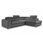 Canapé d'angle convertible - LARRY TISSU gris foncé, 5 places, angle droit (vu de face) Canapé d'angle convertible - LARRY TISSU gris foncé, 5 places, angle droit (vu de face)