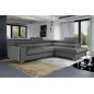 Canapé d'angle convertible - LARRY TISSU gris foncé, 5 places, angle droit (vu de face) Canapé d'angle convertible - LARRY TISSU gris foncé, 5 places, angle droit (vu de face)