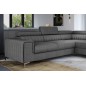 Canapé d'angle convertible - LARRY TISSU gris foncé, 5 places, angle droit (vu de face) Canapé d'angle convertible - LARRY TISSU gris foncé, 5 places, angle droit (vu de face)
